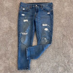 Levi’s Levi 501 Jeans Pants Women Sz 32X28 Button Fly Cotton Blue Distressed